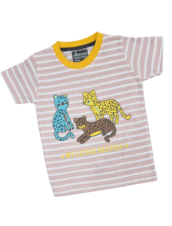 Little Besties Baby Pink Striped Tee