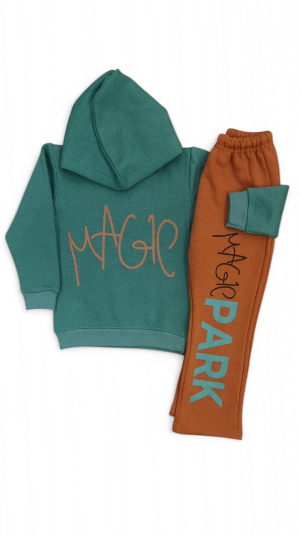 Magic Park Printed Fleece Hoodie & Trouser