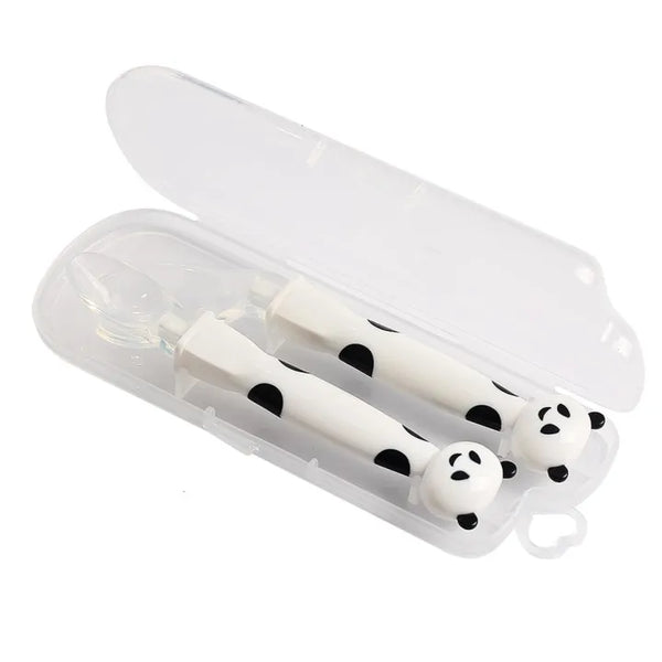 2Pcs Bendable Baby Spoon Fork