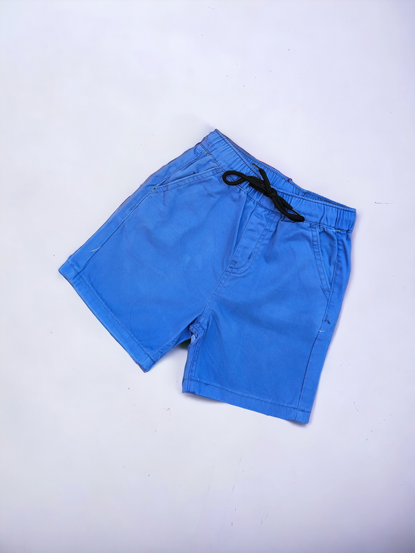 Royal Blue Cotton Jeans Shorts