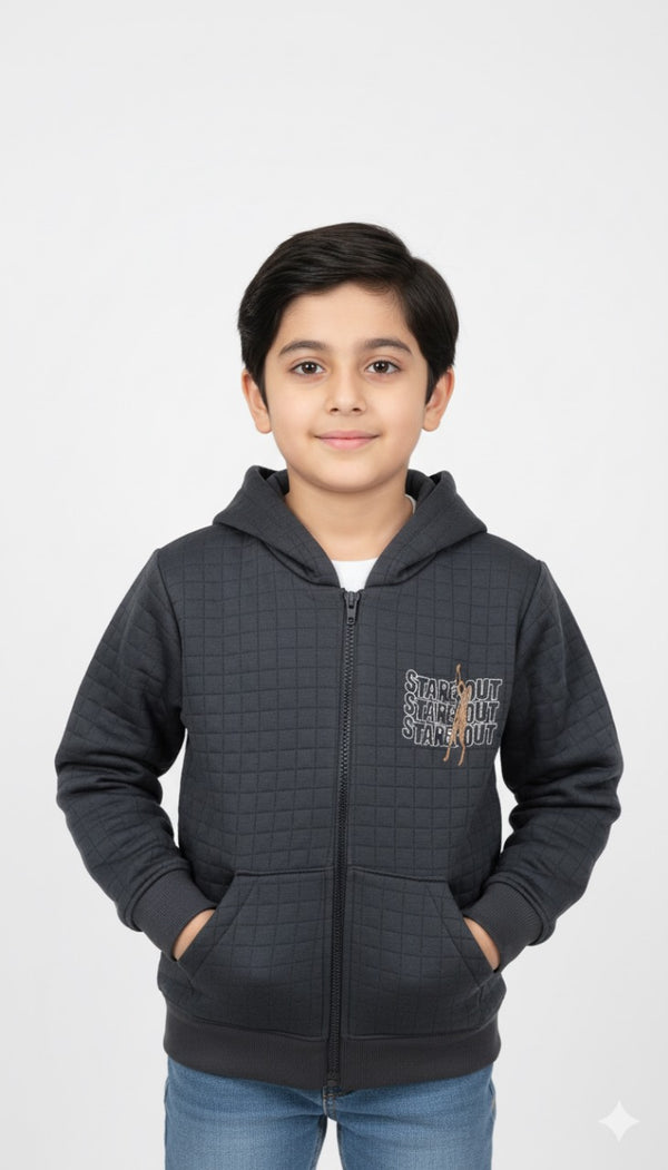 Standout Quilted Black Fur Hoodie Jacket