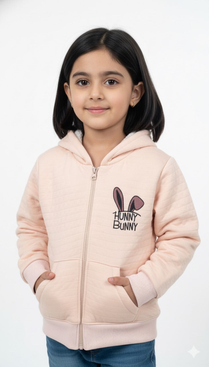 Hunny Bunny Quilted Fur Hoodie Jacket