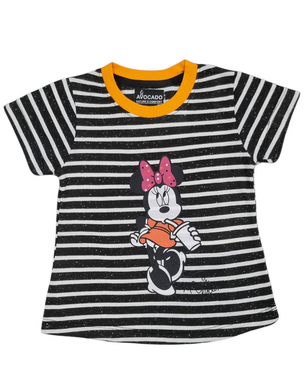 Minnie Mouse Black Striped Tee