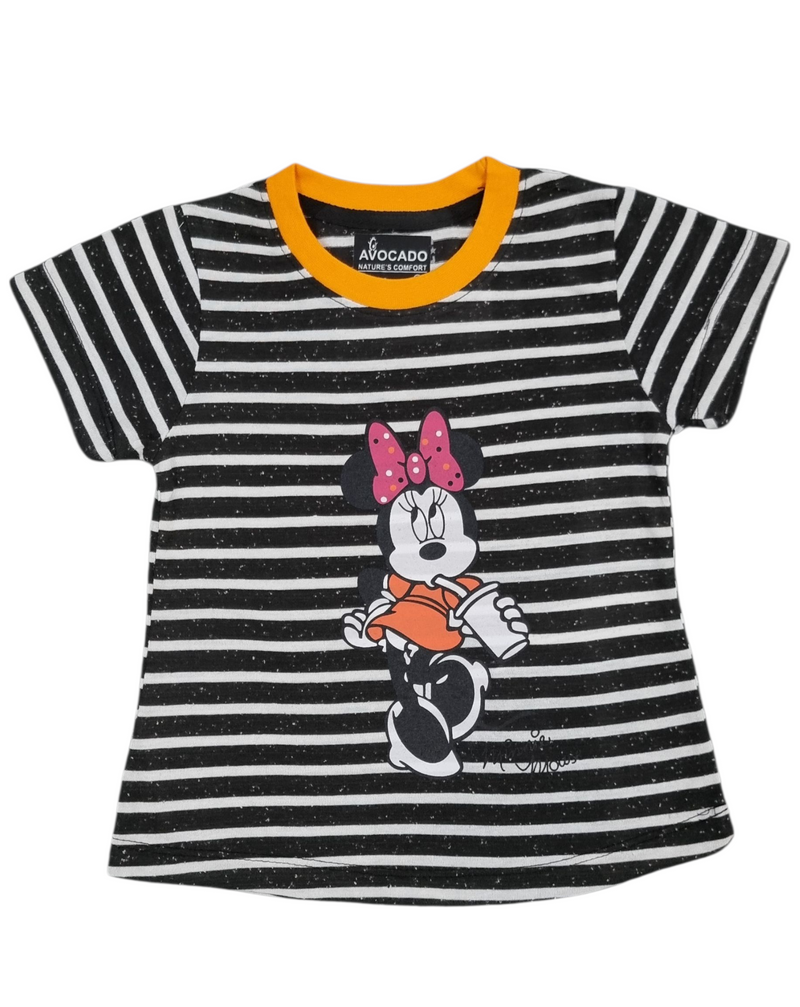 Minnie Mouse Black Striped Tee