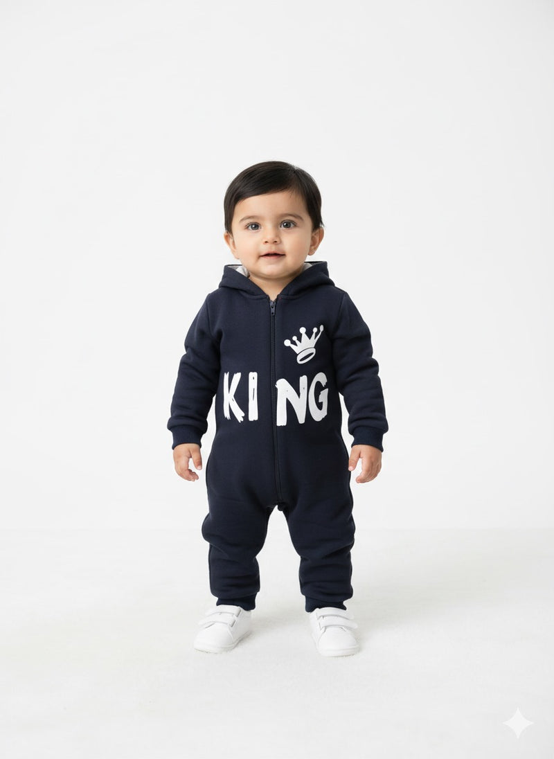 King Fleece Hooded Romper