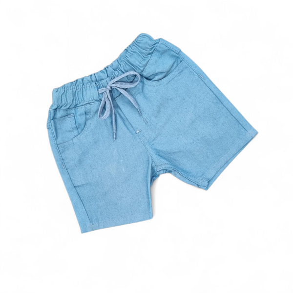 Light Blue Cotton Jeans Short
