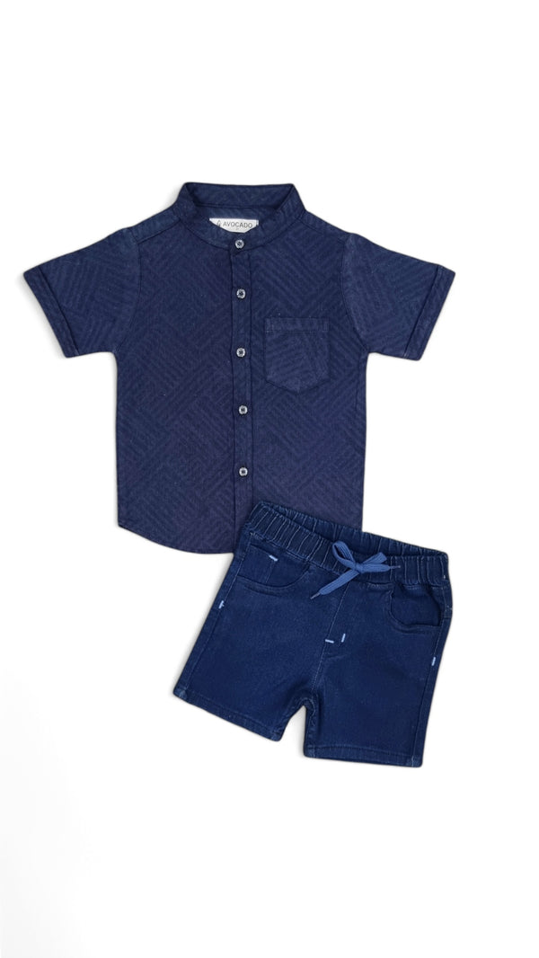 Formal Navy Blue Shirt & Short