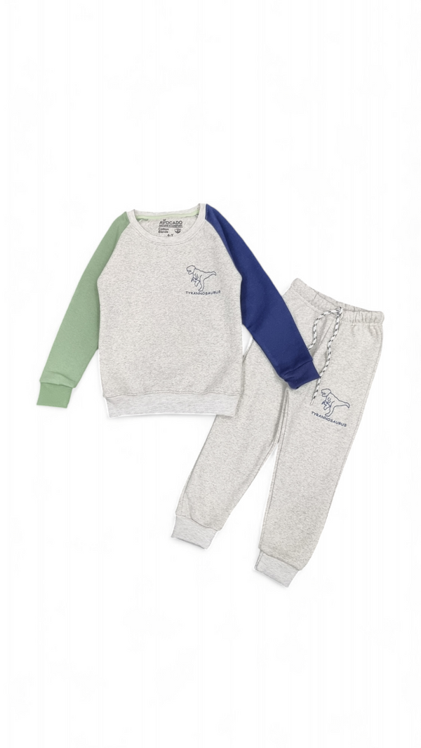 Tyrannosaurus Dino Print Fleece Sweatshirt & Trouser