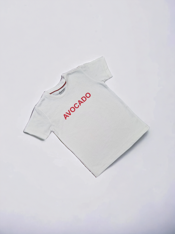 White With Red Avocado Basic Tee