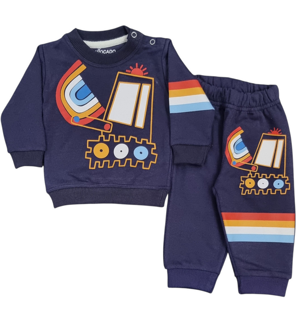 Colorful Excavator Sweatshirt & Trouser Infant