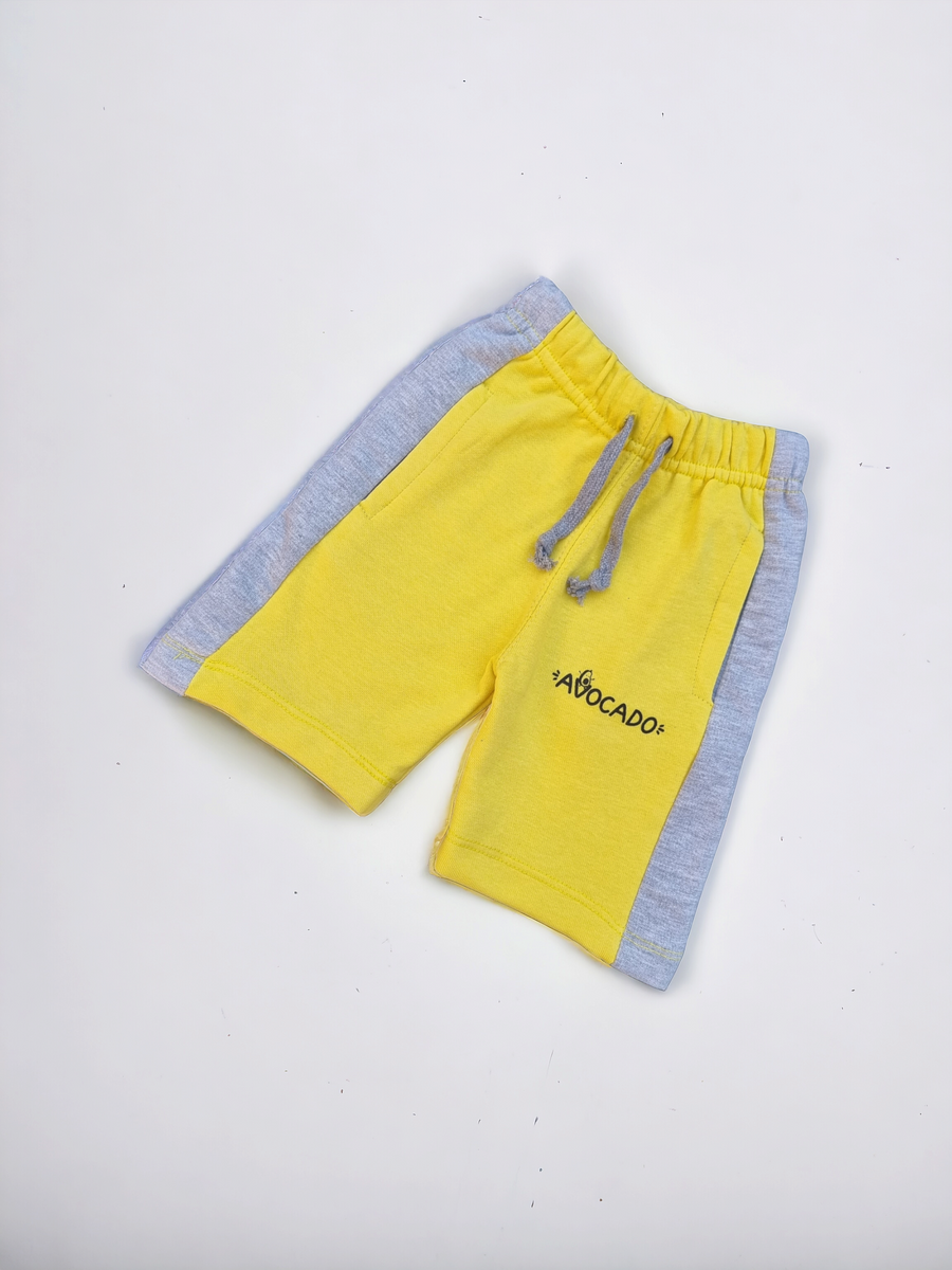 Yellow/Grey Panel Terry Summer Short