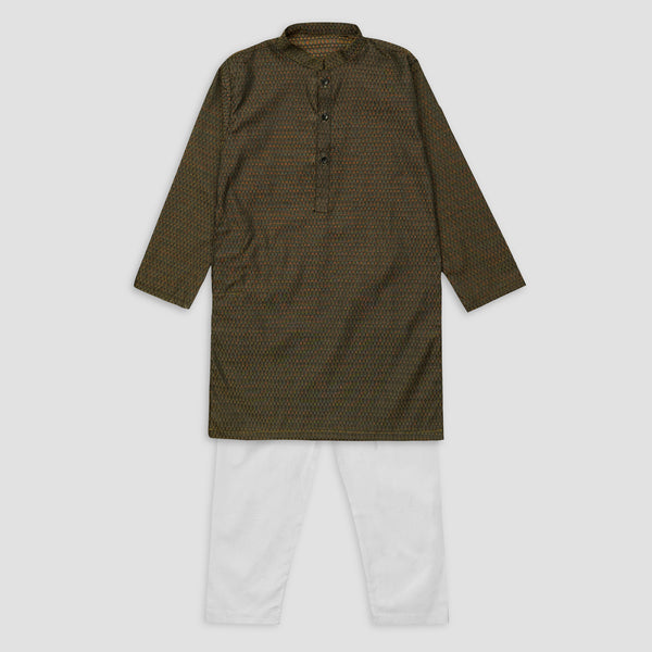 Bronze Brown Diamond Patternend Kurta