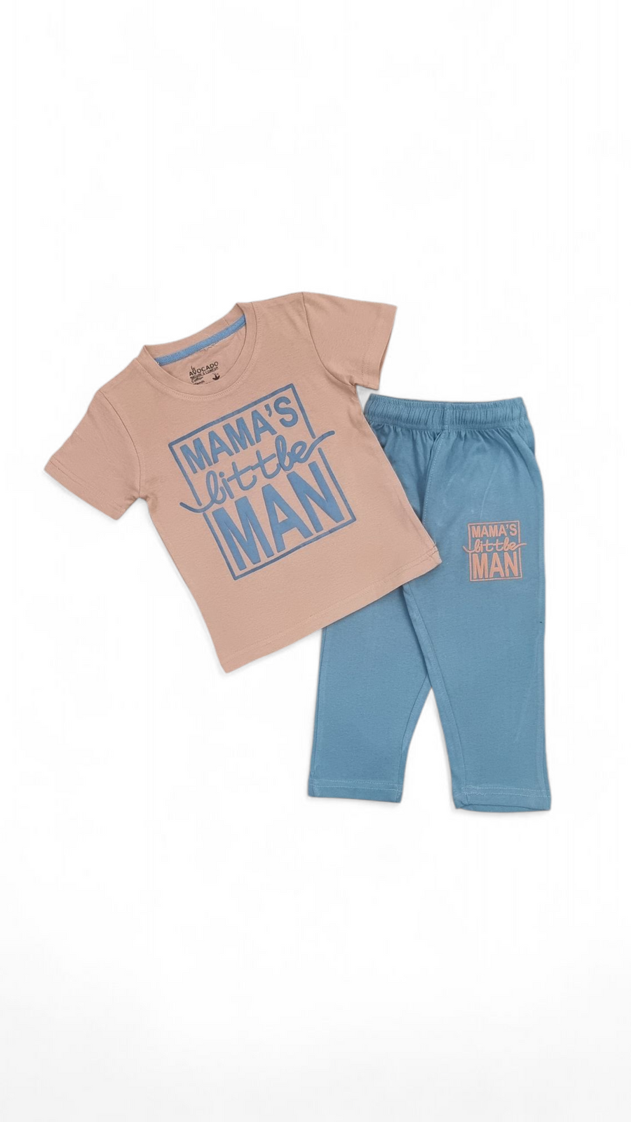 Mama’s Man Light Beige Tee & Sky Blue Trouser