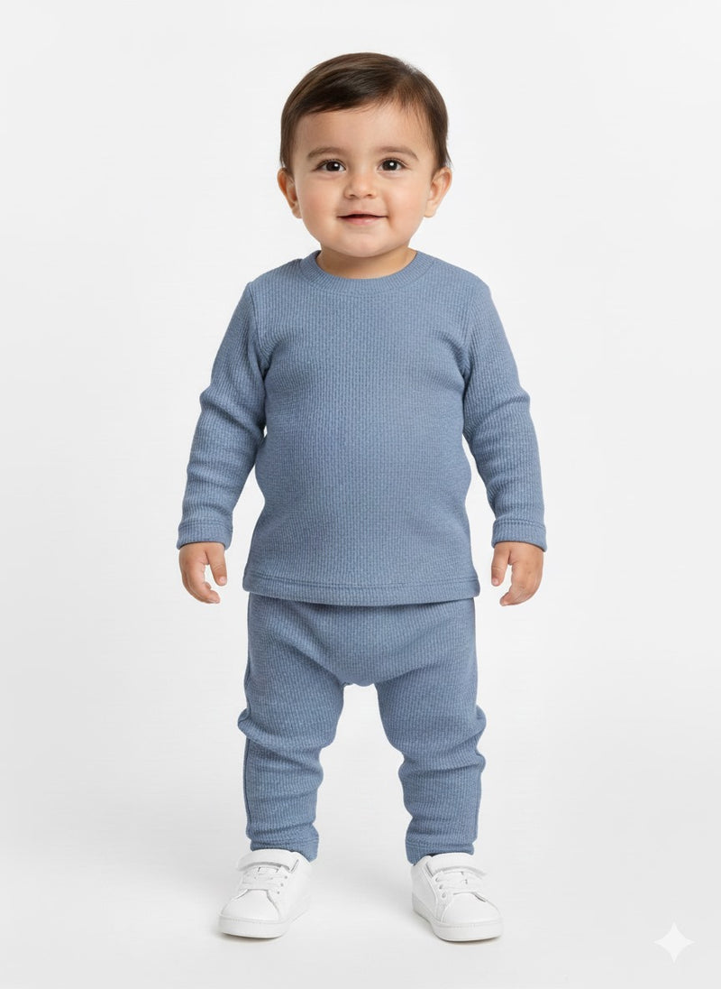 Charcoal Waffle Knit Sweat Set Infant