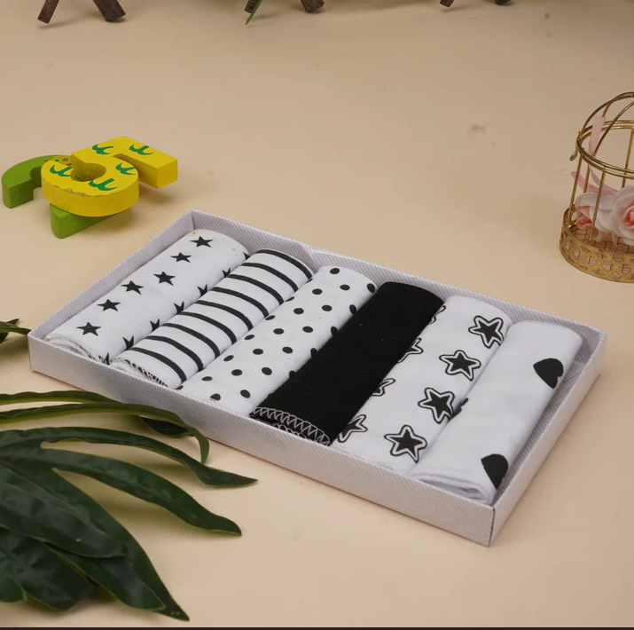 Black Printed Baby Face Towel