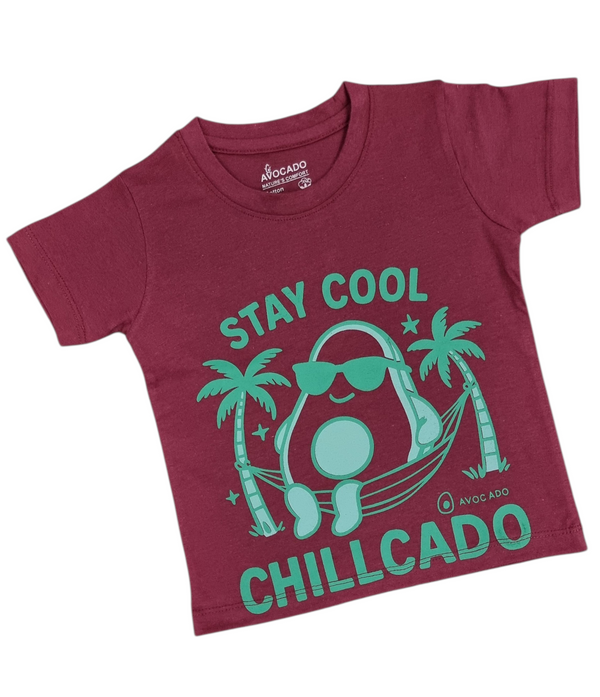 Stay Cool Avocado Maroon Tee