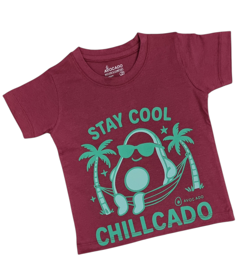 Stay Cool Avocado Maroon Tee