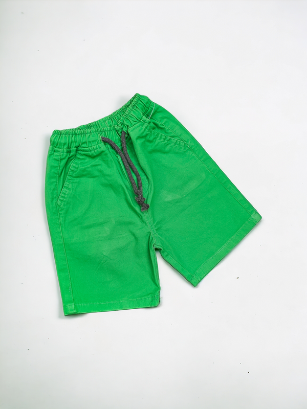 Green Cotton Jeans Shorts