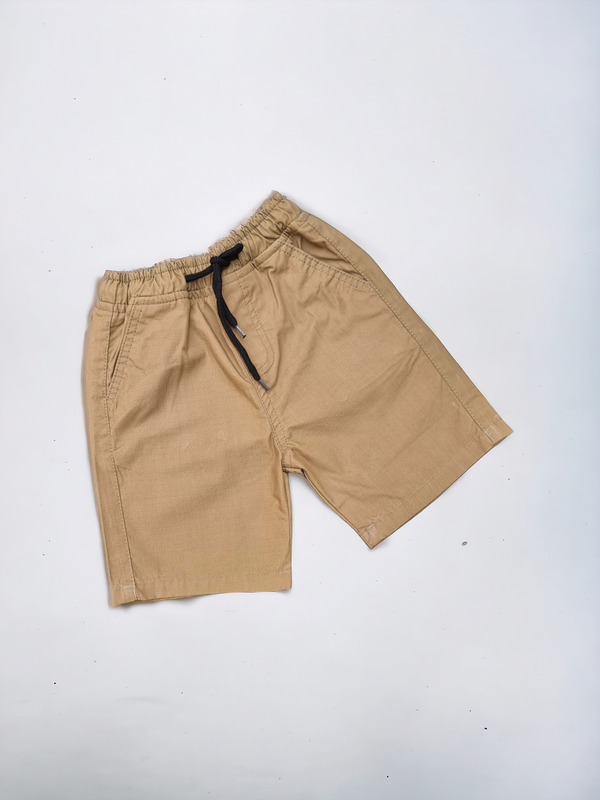 Natural Beige Cotton Jeans Shorts