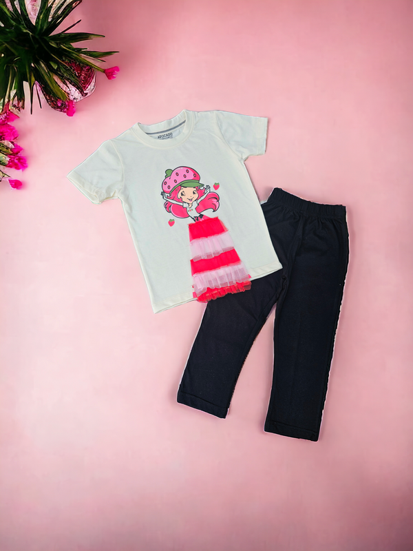 Strawberry 3D Girl Tee and Trouser