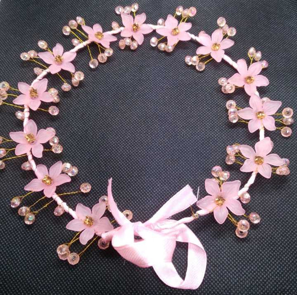 Floral Pearl Baby Pink Hairband