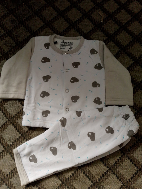 Charcoal Heart All Over Winter Shirt & Trouser Infant