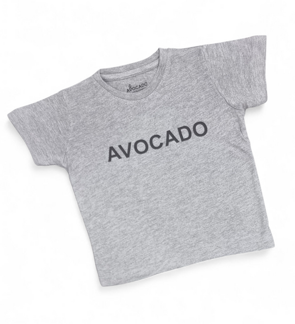 Grey With Black Avocado Basic Tee
