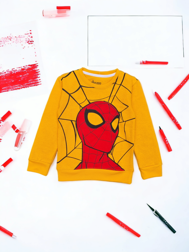 Spider-Man Mustard Winter Fleece Sweatshirt