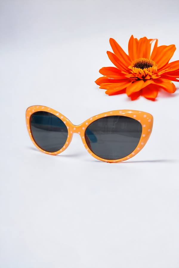 Cat Eye Polka Dot Orange Glasses