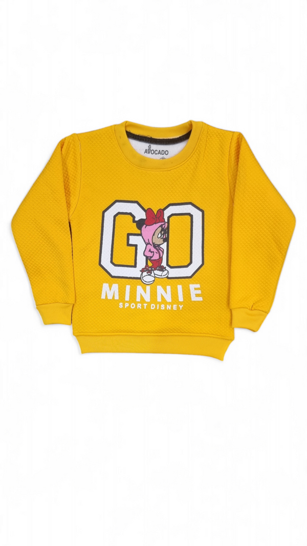 Go Minnie Yellow Embossed Fleece Sweatshirt