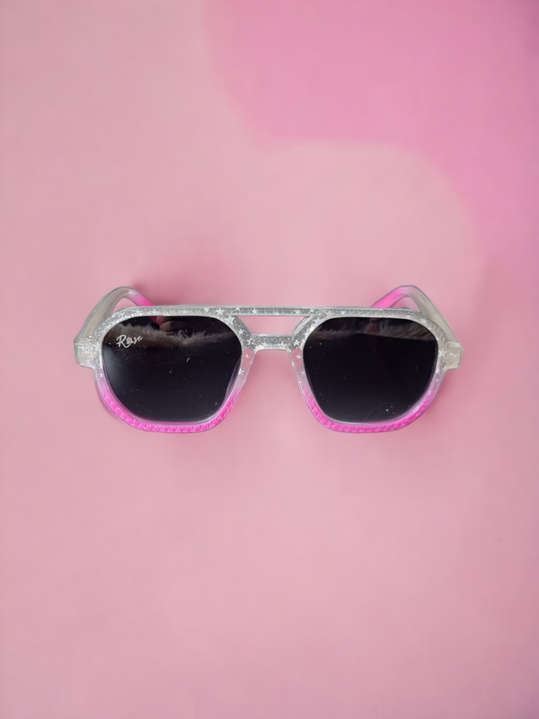 Sparkle Pink Aviator Kids Sunglasses