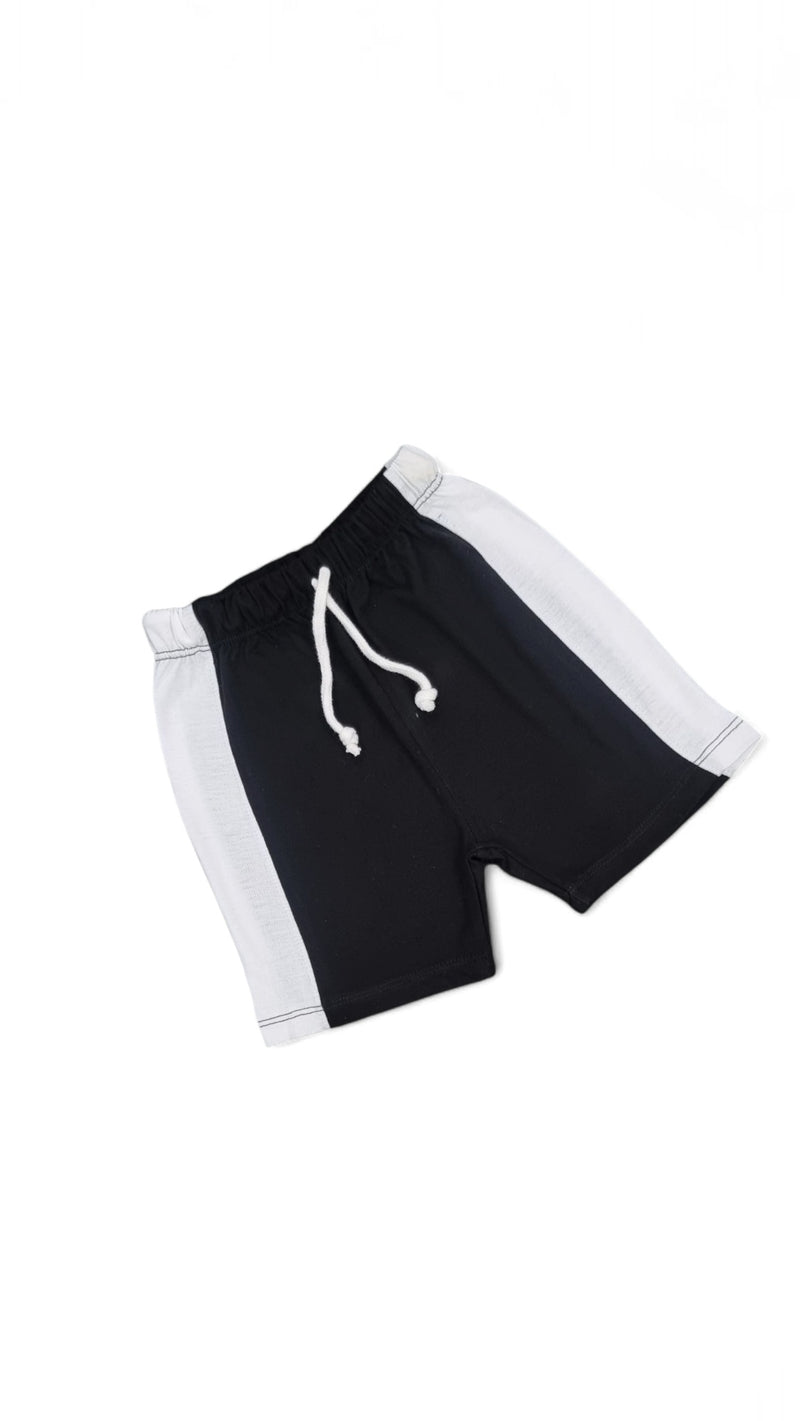 Soft & Comfy Contrast Panel Black & White Short
