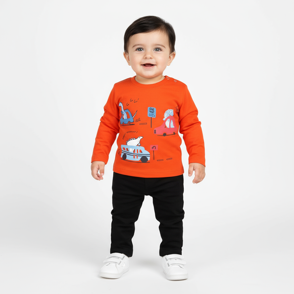 Dino Road Trip Full Sleeves Tee Infant