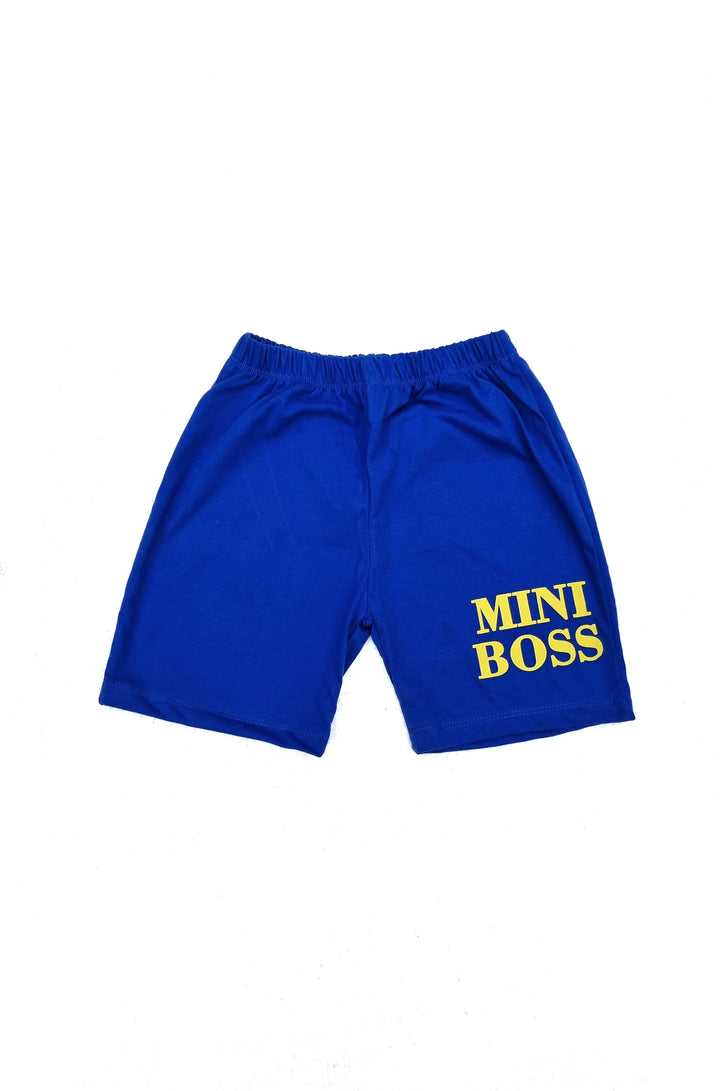 Royal Blue Mini Boss Cotton Short - theavocado.pk