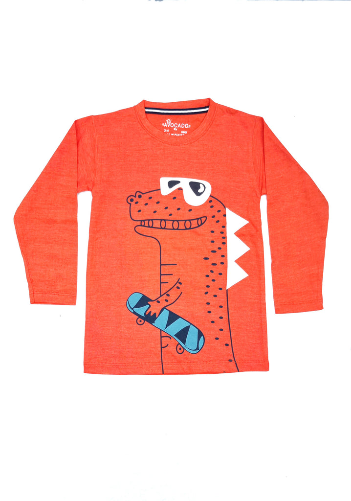Skater Monster Orange Full Sleeves T-Shirt