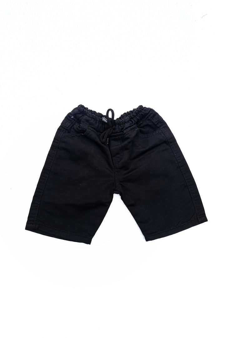 Jet Black Cotton Jeans Shorts - theavocado.pk