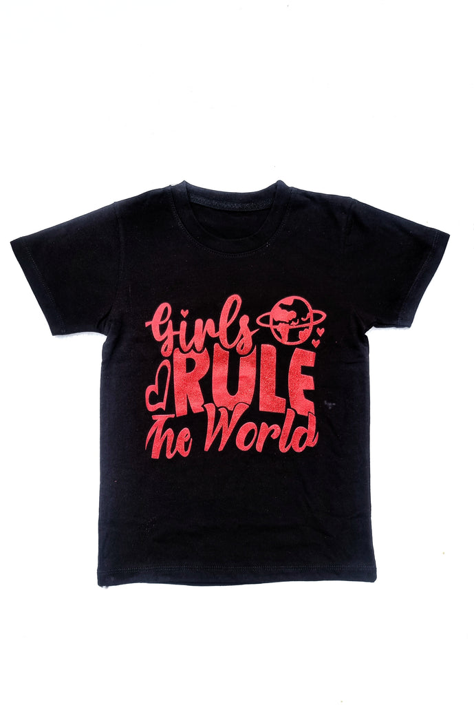 Girls Rule the World Glitter Tee