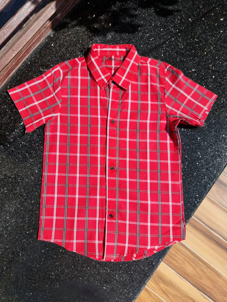 Red/White lines Check Shirt