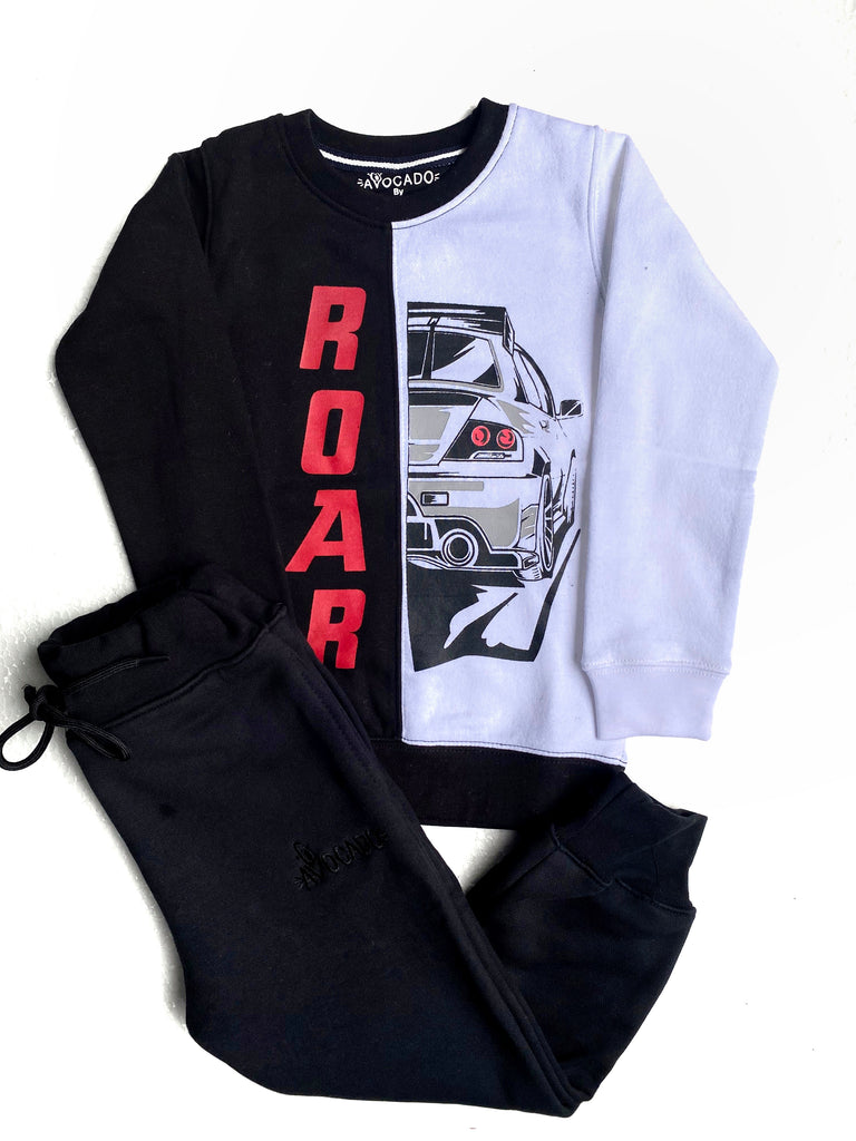 Roar Car Winter Sweatshirt & Black Fleece Trouser