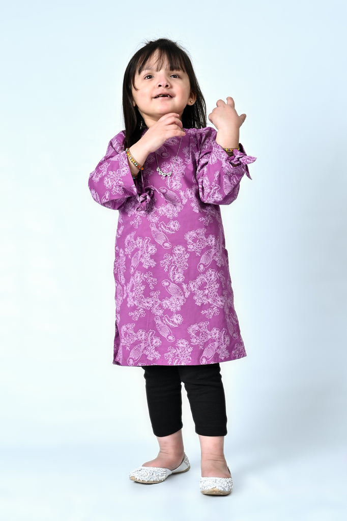 Purple Printed Kurti (Lawn) (Only Kurti)
