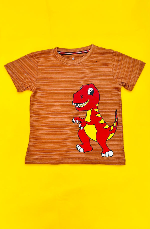 Stripe & Daino T-shirt - theavocado.pk