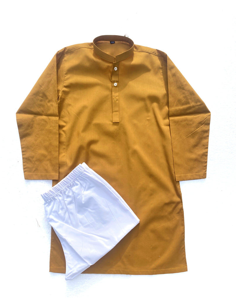 Mustard Kurta & White Trouser